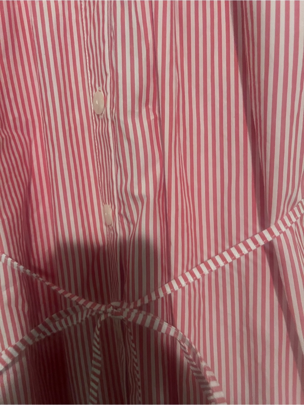 New J.Crew Red and White Striped Button-Front Midi Dress - Picture 7 of 9